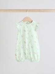 Multi Printed Floral Bunny Rompers 3 Pack - Image 6 of 11