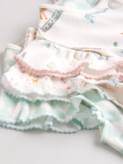 Multi Pastel Animal Print Baby 100% Cotton Rompers 3 Pack - Image 11 of 11