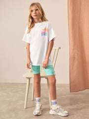 Blue Oversized T-Shirt And Cycle Shorts Top & Shorts Set (3-16yrs) - Image 2 of 9