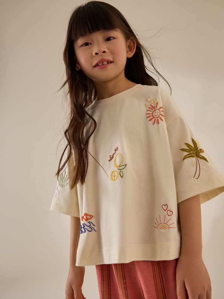 Green/Orange/White 100% Cotton Motif T-Shirts 3 Pack (3-16yrs) - Image 2 of 12