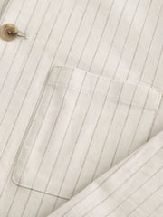 Neutral Striped Linen Blend Shacket - Image 11 of 12