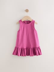 Purple/Ecru 100% Cotton Sequin Peplum Frill Vest (3-16yrs) - Image 3 of 7