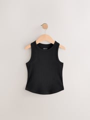 Black/White/Grey Rib Vest 3 Pack (3-16yrs) - Image 2 of 7
