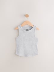 Black/White/Grey Rib Vest 3 Pack (3-16yrs) - Image 3 of 7