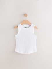 Black/White/Grey Rib Vest 3 Pack (3-16yrs) - Image 4 of 7