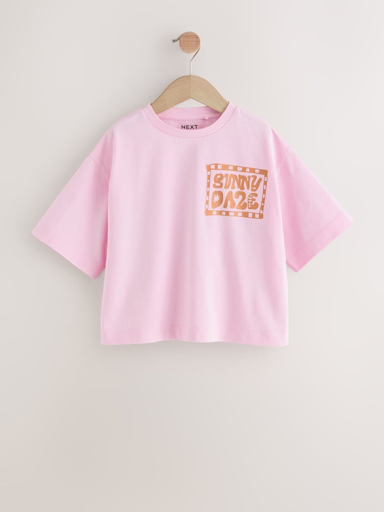 Multi Pastel Sun Graphic 100% Cotton T-Shirts 5 Pack (3-16yrs) - Image 2 of 12