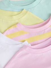 Multi Pastel Sun Graphic 100% Cotton T-Shirts 5 Pack (3-16yrs) - Image 8 of 12