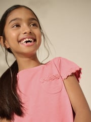 Blue/Pink/White Daisy Trim T-Shirts 3 Pack (1.5-16yrs) - Image 3 of 6