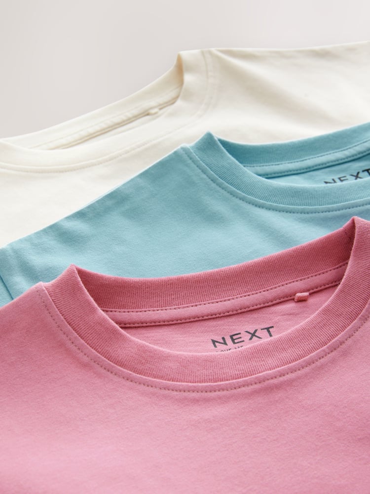 Pink/Blue/White Beach Slogan Oversized T-Shirts 3 Pack (3-16yrs) - Image 6 of 6