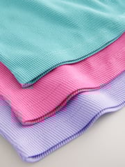 Multi Bright Rib Vests 3 Pack (3-16yrs) - Image 10 of 11