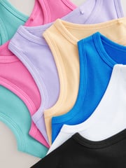 Multi Bright Rib Vests 3 Pack (3-16yrs) - Image 11 of 11