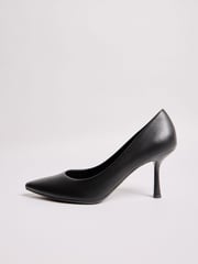 Lipsy Black Standard Fit Mid Heel Faux Leather Courts - Image 5 of 5