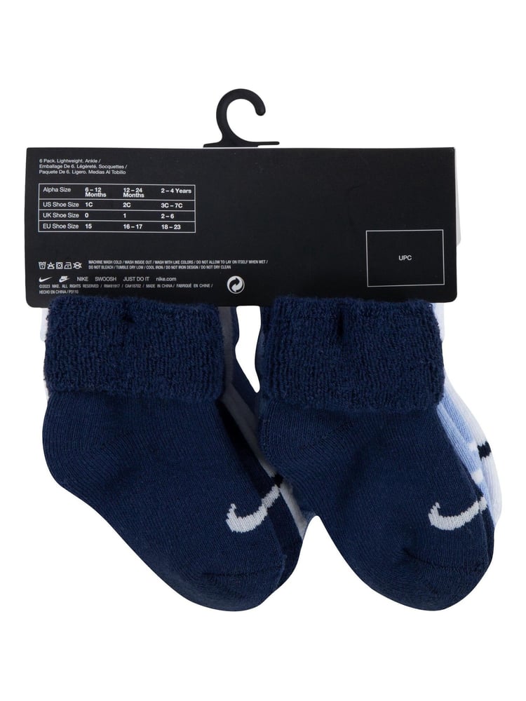 Nike Cobalt Blue Infant Cuffed Socks 6 Pack - Image 4 of 4