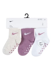 Nike Plum Purple Infant Gripper Socks 3 Pack - Image 3 of 5