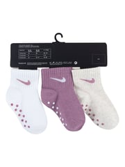 Nike Plum Purple Infant Gripper Socks 3 Pack - Image 4 of 5