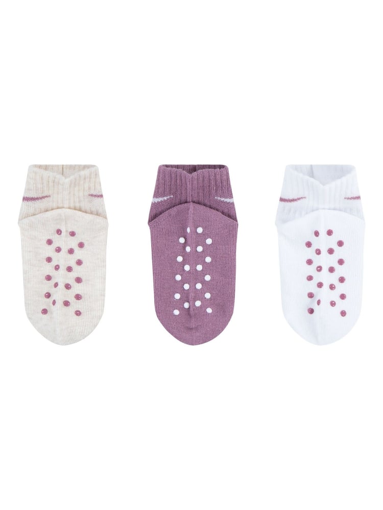 Nike Plum Purple Infant Gripper Socks 3 Pack - Image 5 of 5