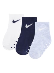Nike Cobalt Blue Heather Infant Gripper Socks 3 Pack - Image 2 of 7