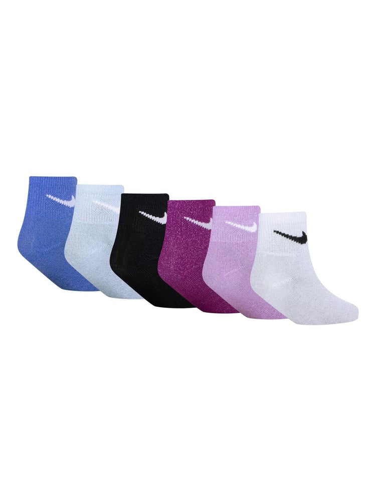 Nike Blue Pulse Metallic Ankle Socks 6 Pack - Image 1 of 4