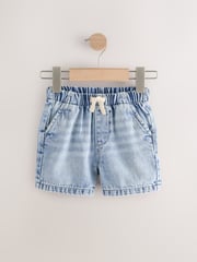 Light/Mid Blue Denim Pull On Shorts 2 Pack (3mths-7yrs) - Image 4 of 6