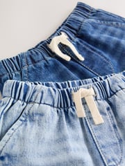 Light/Mid Blue Denim Pull On Shorts 2 Pack (3mths-7yrs) - Image 6 of 6