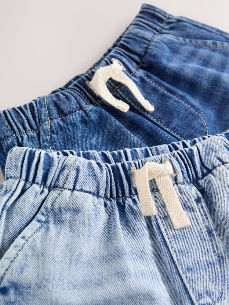 Light/Mid Blue Denim Pull On Shorts 2 Pack (3mths-7yrs) - Image 6 of 6