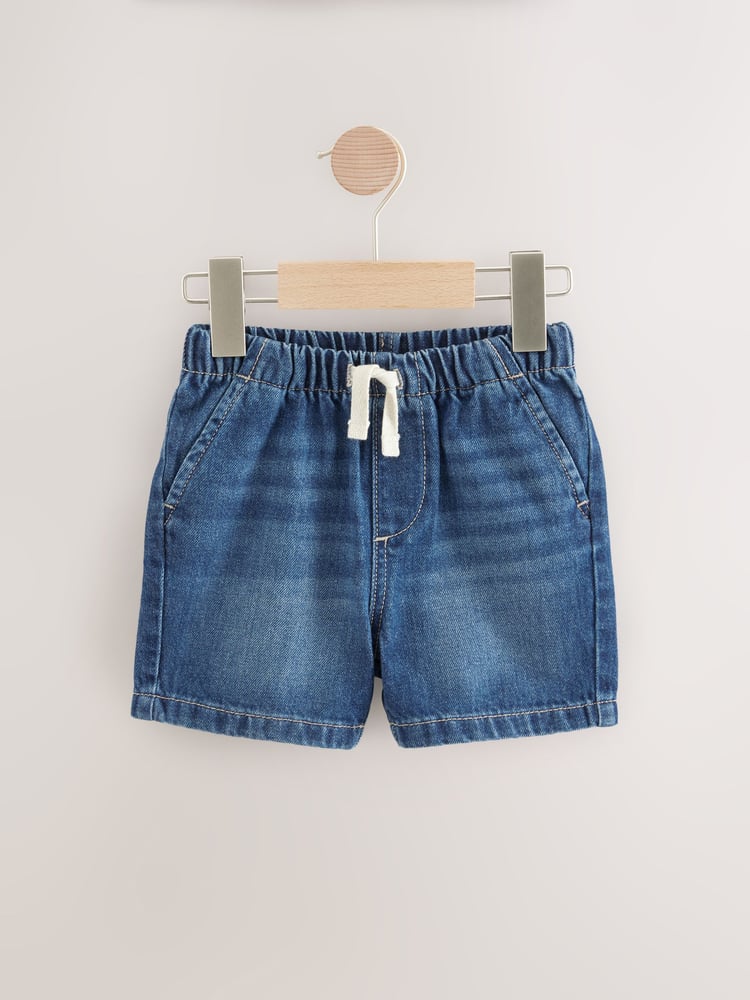 Mid Blue Pull On Denim Shorts (3mths-7yrs) - Image 1 of 4