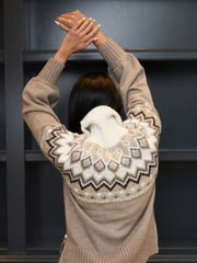 The Little Tailor Relaxed Fit Diamond Pattern Knitted Christmas Jumper - Image 2 of 3