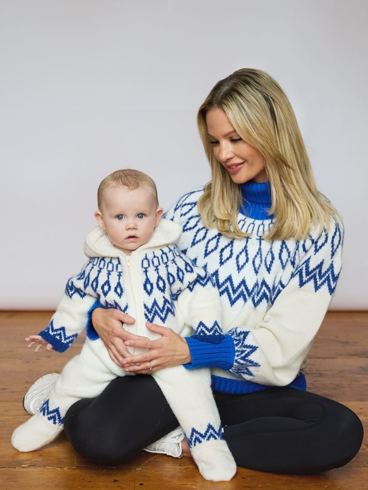 The Little Tailor Relaxed Fit Diamond Pattern Knitted Christmas Jumper - Image 3 of 3