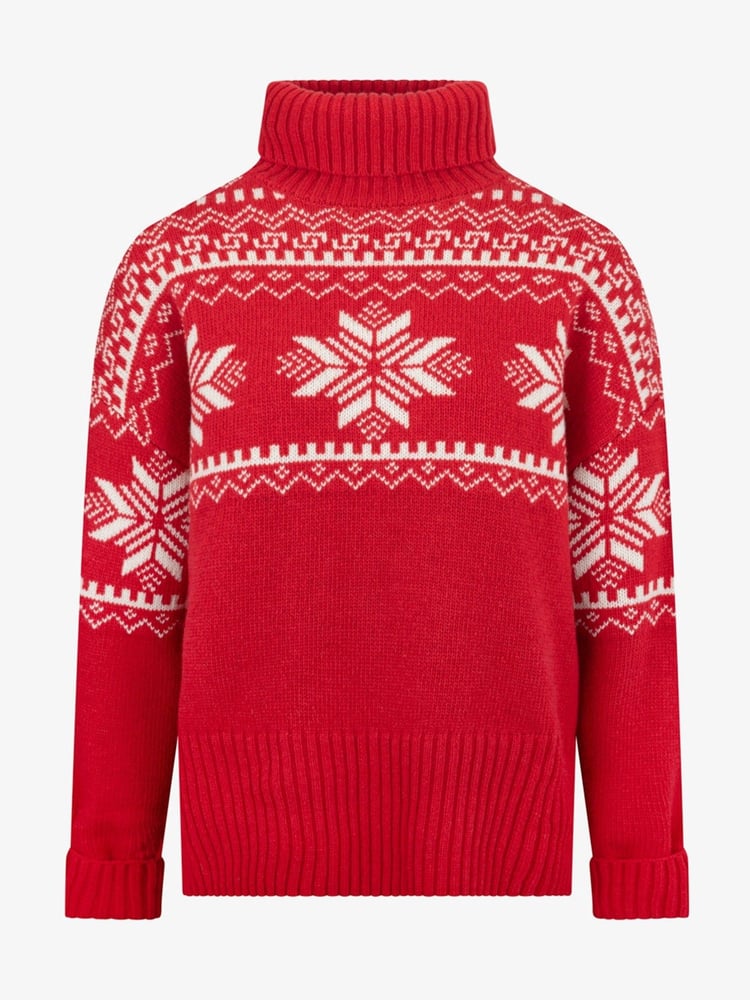 The Little Tailor Snowflake Chunky Knit Slouch Christmas Jumper - Image 2 of 5