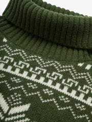 The Little Tailor Snowflake Chunky Knit Slouch Christmas Jumper - Image 6 of 7