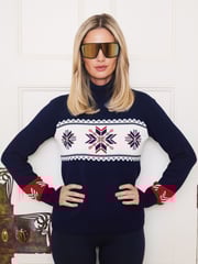 The Little Tailor Snowflake Slim Fit Christmas Jumper - Image 2 of 7