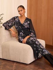 Love & Roses Black Long Sleeve Midi Dress - Image 4 of 4