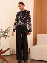 Love & Roses Black Spot Printed High Neck Blouse - Image 3 of 4