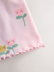 Light Pink Ribbed Long Sleeve Tops 5 Pack (3mths-7yrs) - Image 3 of 4