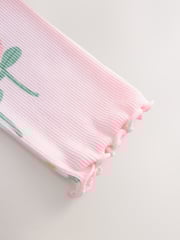 Light Pink Ribbed Long Sleeve Tops 5 Pack (3mths-7yrs) - Image 4 of 4