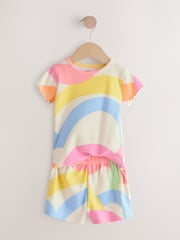 Rainbow Ribbed Top and Short Set 2 Pack (3mths-7yrs) - Image 3 of 8