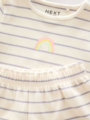 Rainbow Ribbed Top and Short Set 2 Pack (3mths-7yrs) - Image 7 of 8