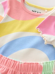 Rainbow Ribbed Top and Short Set 2 Pack (3mths-7yrs) - Image 8 of 8