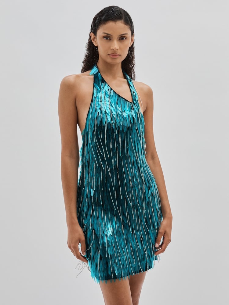 ILTA Sequinned and Beaded Halter-Neck Dress - Image 1 of 6