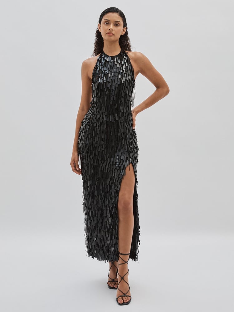 ILTA Sequinned and Beaded Halter-Neck Dress - Image 1 of 6