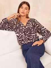 Friends Like These Red Long Sleeve Mesh Top - Image 1 of 4