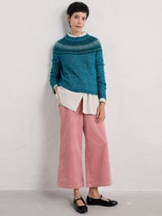 Seasalt Cornwall Blue Spruce Frost Fairisle Pattern Jumper - Image 1 of 5