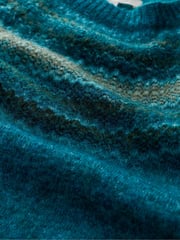 Seasalt Cornwall Blue Spruce Frost Fairisle Pattern Jumper - Image 5 of 5