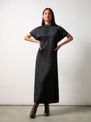 Ro&Zo Black High Neck Plisse Dress - Image 1 of 3