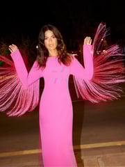 Ro&Zo Pink Francesca Pink Fringe Detail Dress - Image 1 of 6