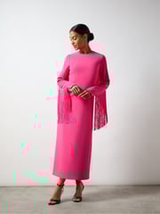 Ro&Zo Pink Francesca Pink Fringe Detail Dress - Image 3 of 6