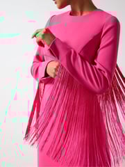 Ro&Zo Pink Francesca Pink Fringe Detail Dress - Image 4 of 6