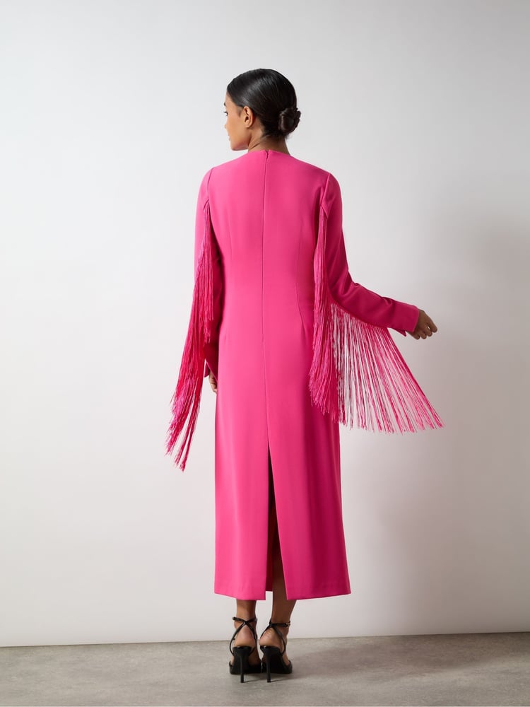 Ro&Zo Pink Francesca Pink Fringe Detail Dress - Image 6 of 6