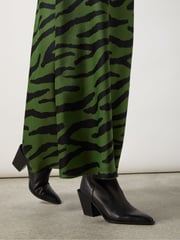 Ro&Zo Khaki Green Zebra Print Bias Cut Maxi Skirt - Image 5 of 6