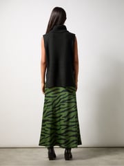 Ro&Zo Khaki Green Zebra Print Bias Cut Maxi Skirt - Image 6 of 6